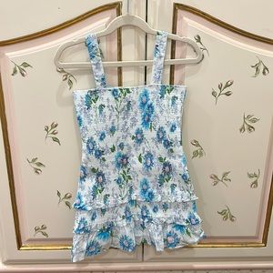 Love Shack Fancy girls Clancy Dress Blueberry Cloud